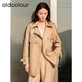 oldcolour春季新款卡其色日系简约宽松高级感风衣外套女Q110413A1