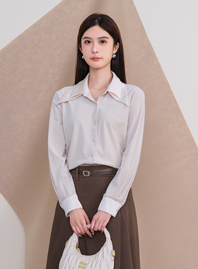 oldcolour欧珂冬季新款时尚修身纯色舒适长袖衬衫女P410104A1-699
