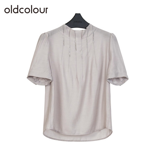 oldcolour欧珂夏季简约休闲纯色百搭长袖正肩套头衫女Q220110A1