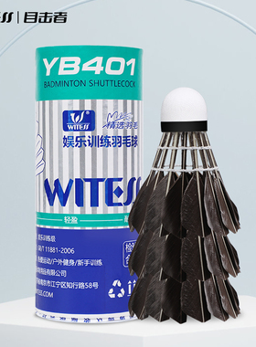 WITESS目击者羽毛球耐打3只装不易打烂耐打王鸭毛球训练球YA401
