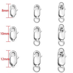 S925纯银项链扣头接口连接扣卡扣方形龙虾扣DIY珍珠手链配件扣
