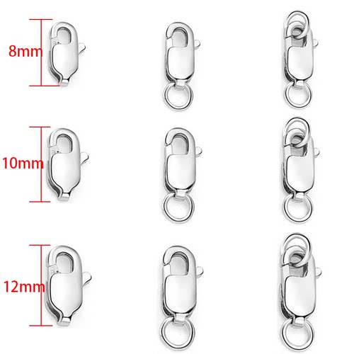 S925纯银项链扣头接口连接扣卡扣方形龙虾扣DIY珍珠手链配件扣 - 封面