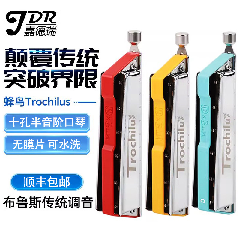 JDR嘉德瑞蜂鸟10孔半音阶口琴布鲁斯十孔C调高端专业蓝馍馍正品