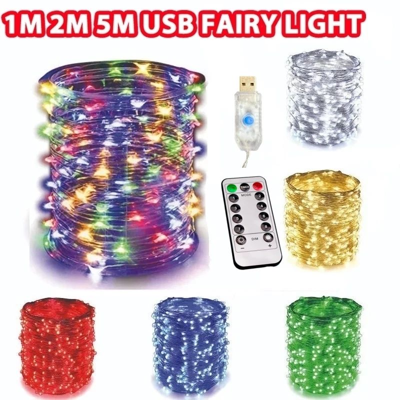 USB Led String Light 5M/10M/20M/30M 8Mode Remote Control Lig