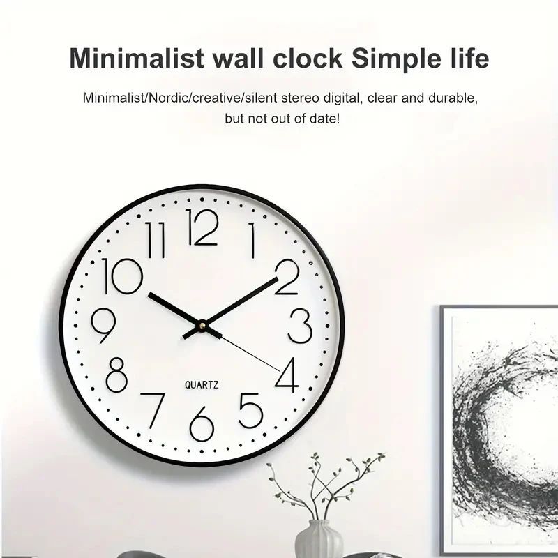 8 Inch Mute Quartz Wall Clock Cubic Digital Clock Living Roo
