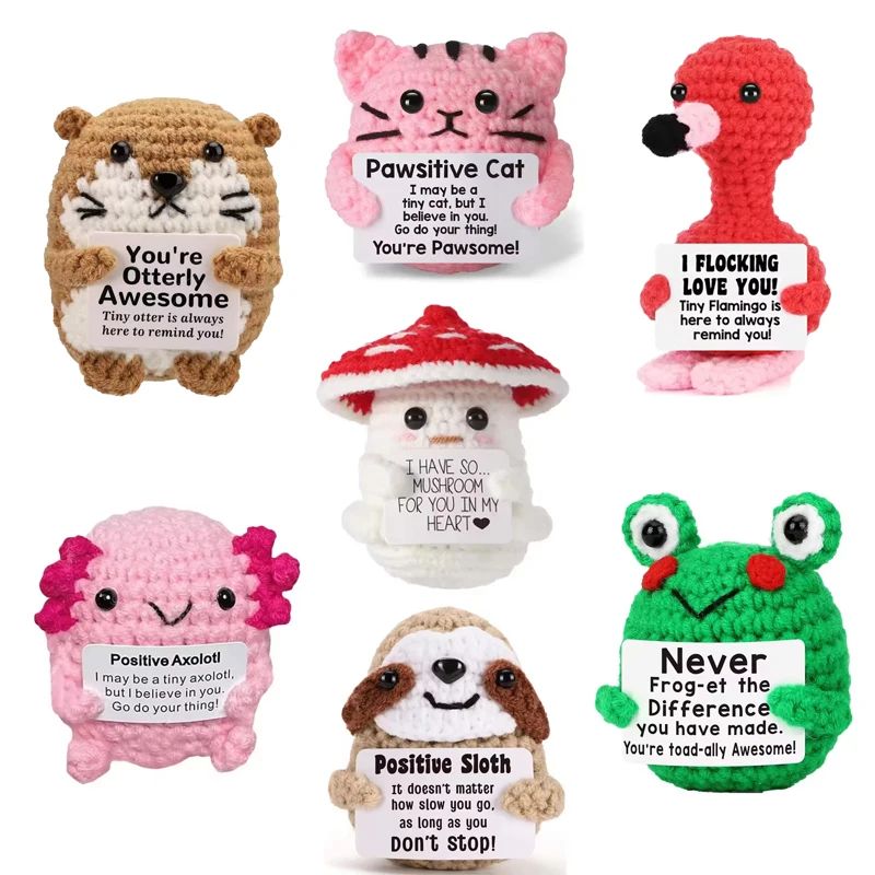 Funny Crochet Positive Inspirational Emotional Support  Doll