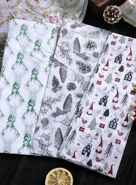 10pcs/bag Tissue Paper Printed Christmas Gift Wrapping Paper