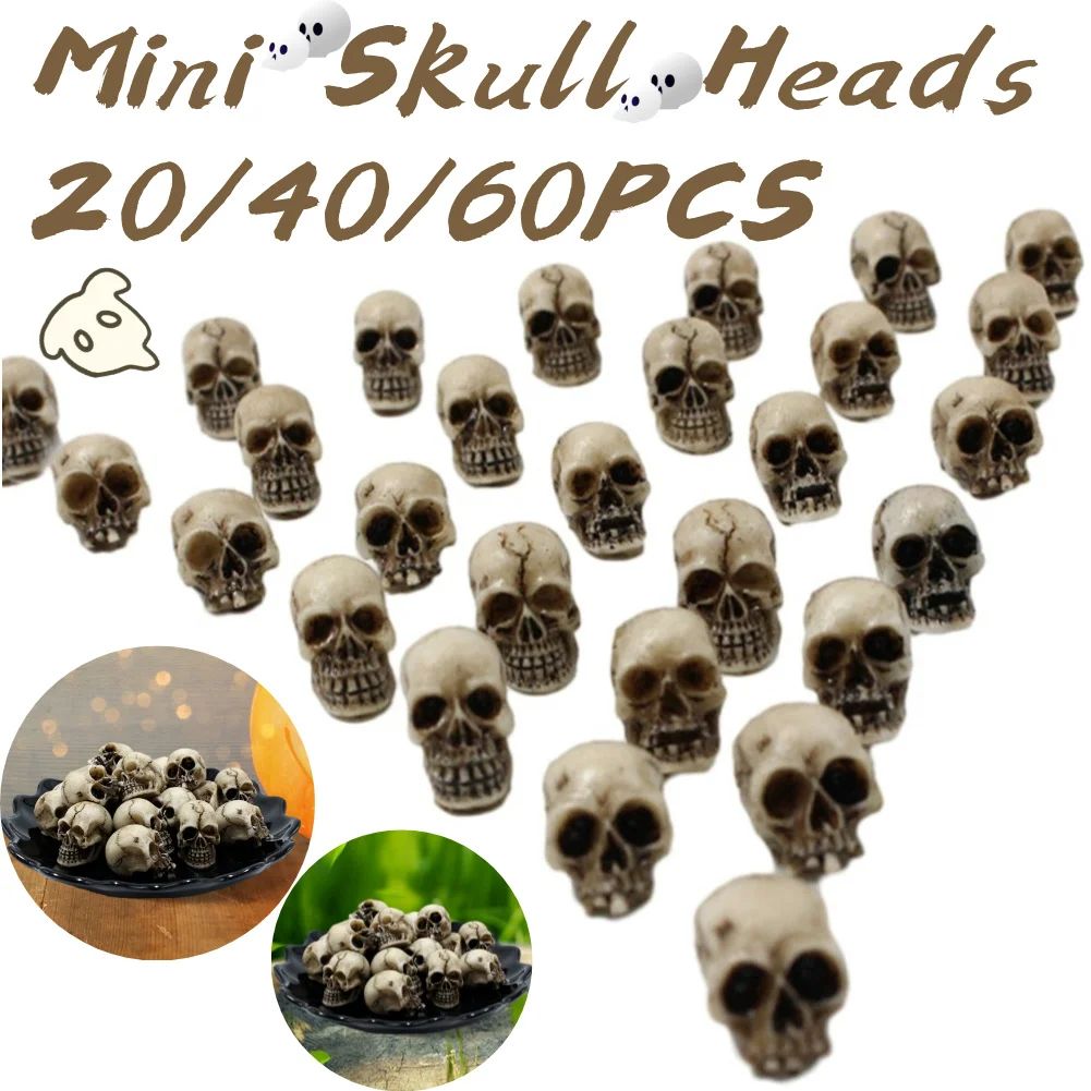 20-60Pcs Skull Sculptures Collectable Halloween Decorative S