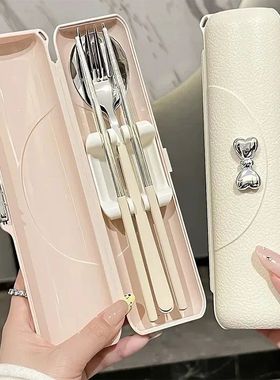 3pcs stainless steel portable cutlery spoon fork and chopsti