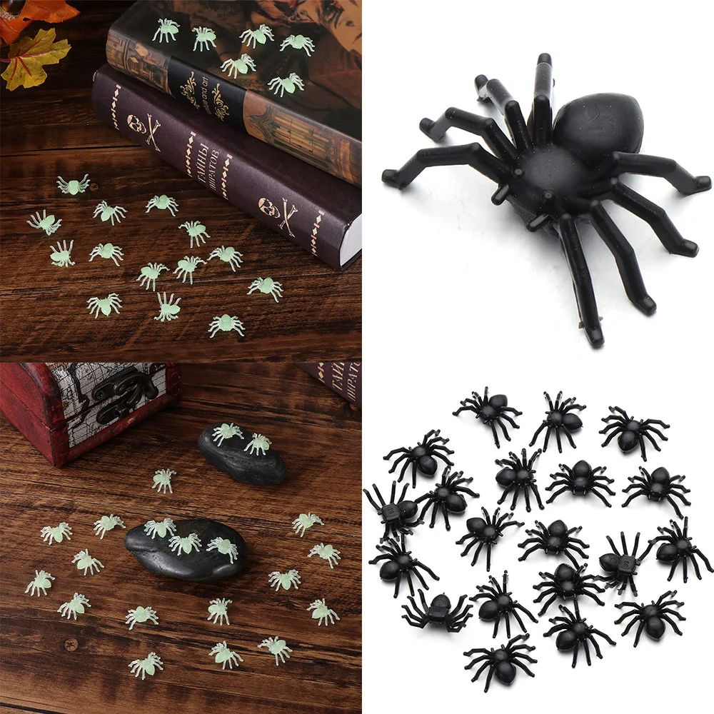 5/20Pcs Halloween Horror Black Spider Decoration Haunted Hou