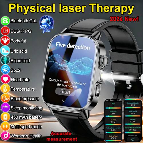 2026 New Nursing Grade Health Analysis SmartWatch ECG+PPG Bl