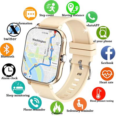 New SmartWatch Men Women 2.02 Amoled BT Call GPS Tracker NFC