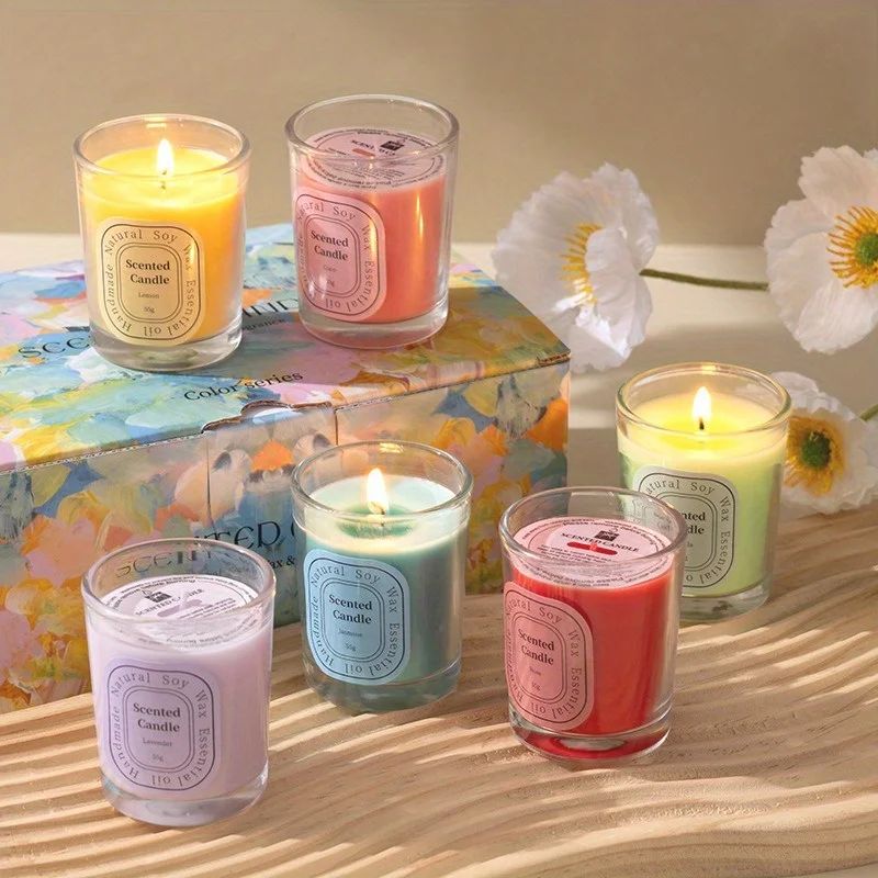 1/2 PCS Scented Candles Multi-Color Soy Wax Votive Candle fo