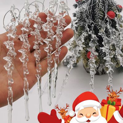 5-20pcs Transparent Acrylic Icicle Ornaments Realistic Frost