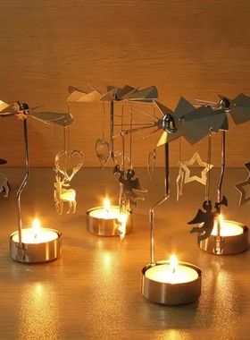 Multi-shape Rotating Candlesticks Snowflake Angel Romantic T