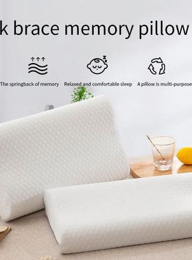 1pc Memory Foam Pillow, Knitted Fabric Polyurethane Slow Reb