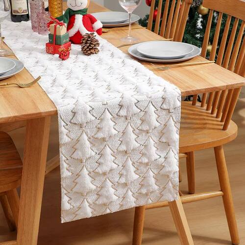 Christmas White Table Runner Halloween Ghost Fall Winter Pum