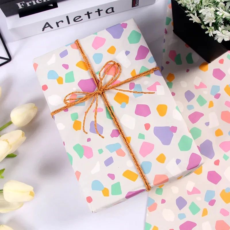 Fold 50*70cm Gift Wrapping Paper Christmas Gift Love Rainbow