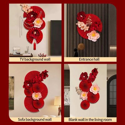 1set Chinese New Year Wedding Decoration Folding Fan Paper S