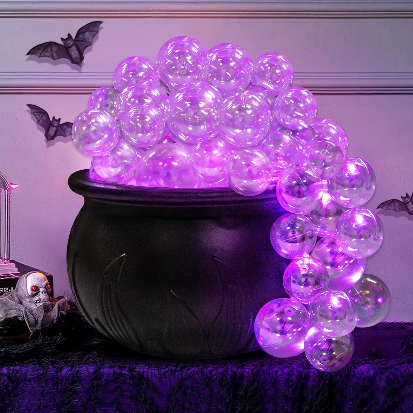 Halloween Purple Bubble Witch Jar Candy Jar Witch Bucket Bla