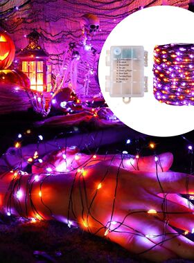 5M-20M LED Purple Orange String Light Outdoor Battery Powere