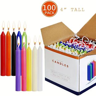 100/60pcs Unscented Assorted Colors Mini Taper Candle, Great