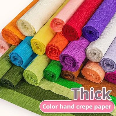 20 Colors 250x50cm Colored Handmade Crepe Paper Roll Origami