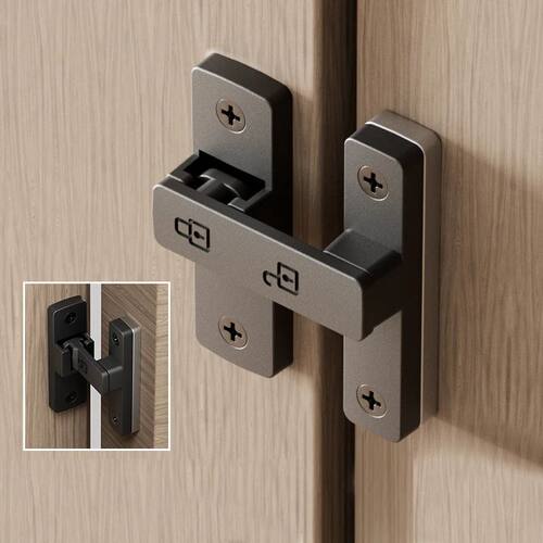 Latch Deadbolt Indoor Non-Punch Door Lock Bathroom Sliding D