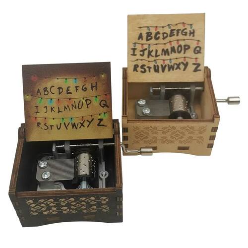 Stranger Music Box Things Kids Windup Hand Crank Wood Muisca