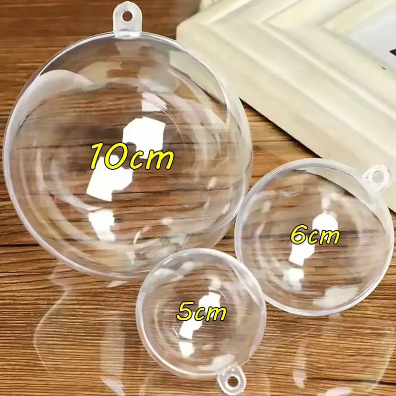 1/20pcs Clear Christmas Balls Plastic Hollow Ball DIY Fillab