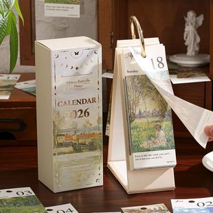 Binding Calendar Vintage Days 365 Ring Gold With Desk 2026