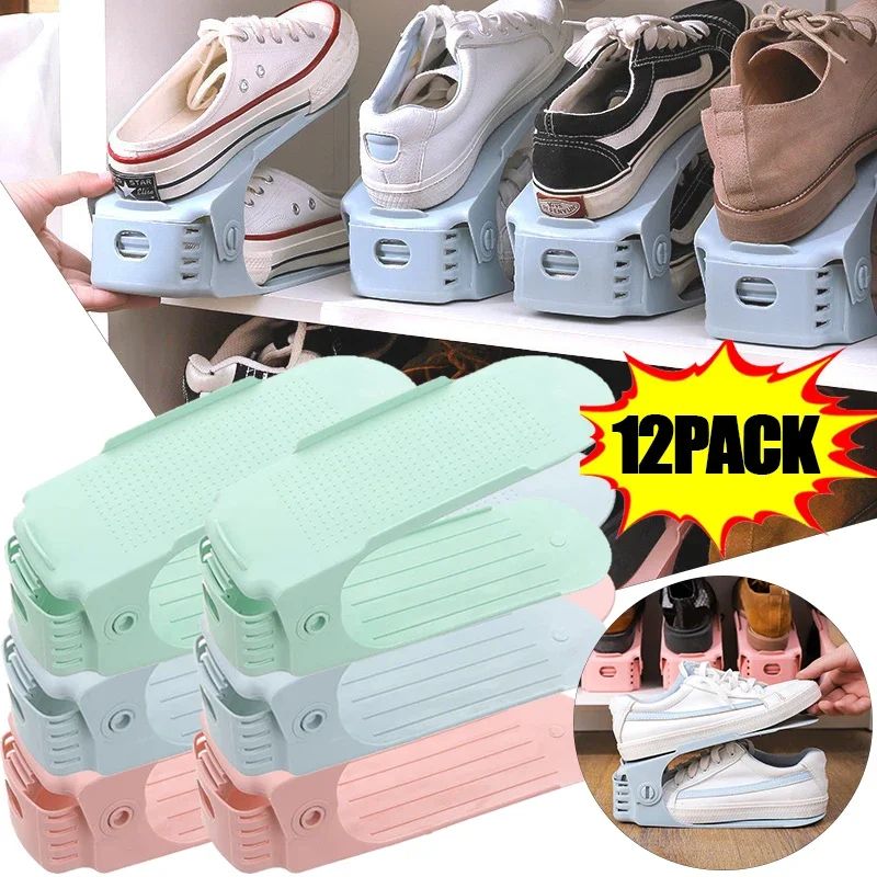 1/12PCS Shoe Stacker Shoe Slots Organizer Space Saver Double