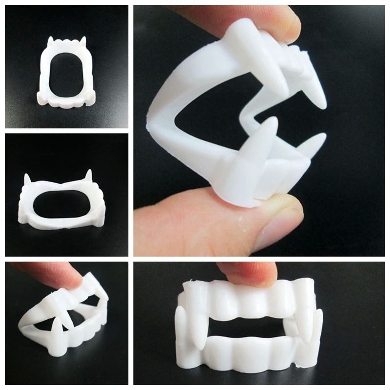 10pcs Halloween Party Prank Toys Simulation Rotten Teeth Vam