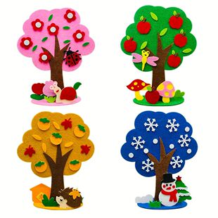 DIY Felt Seasonal Tree Craft Kit Four Seasons Vibrant Colors