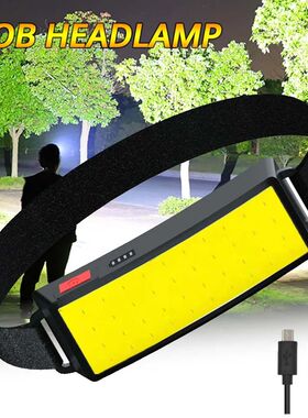 Super Bright Headlamp Flashlight COB Wide Beam Headlight Lig