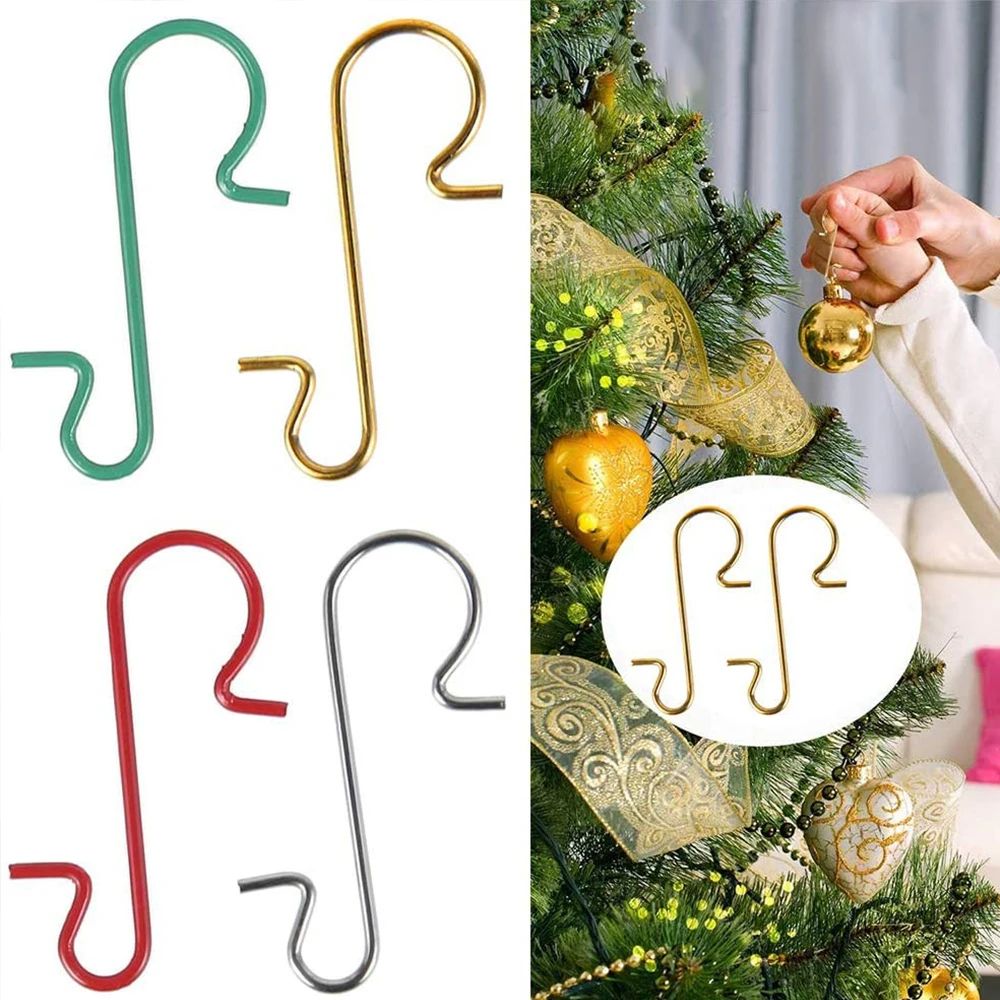 50/100Pcs S-Shaped Christmas Hook DIY Xmas Tree Pendant Chri