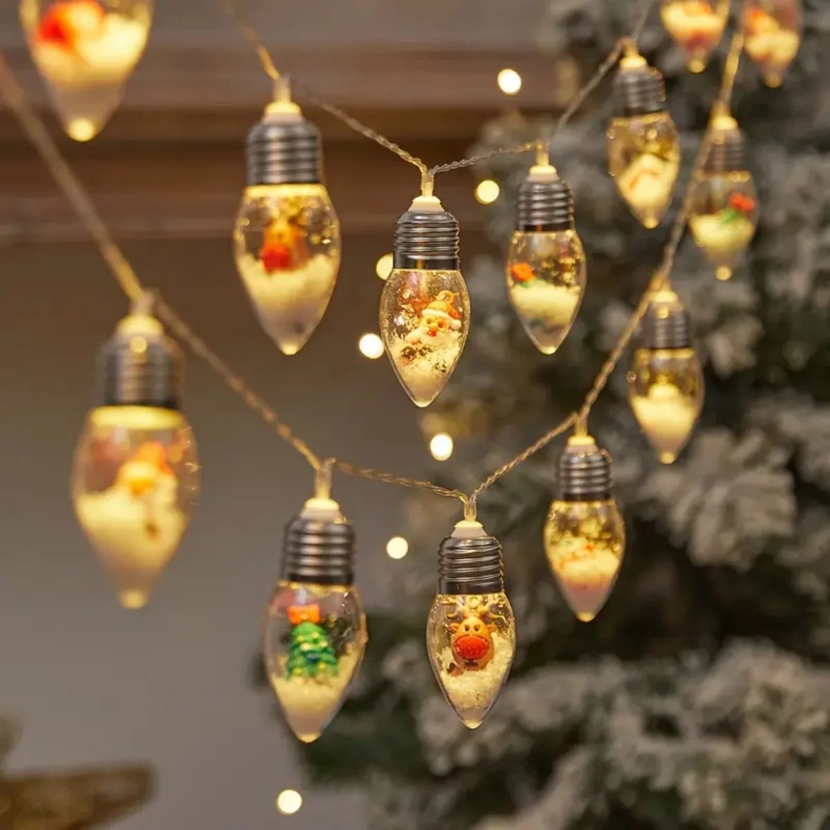 1pc10/20 LED Christmas Snowball Clear Bulb String Lights Wit