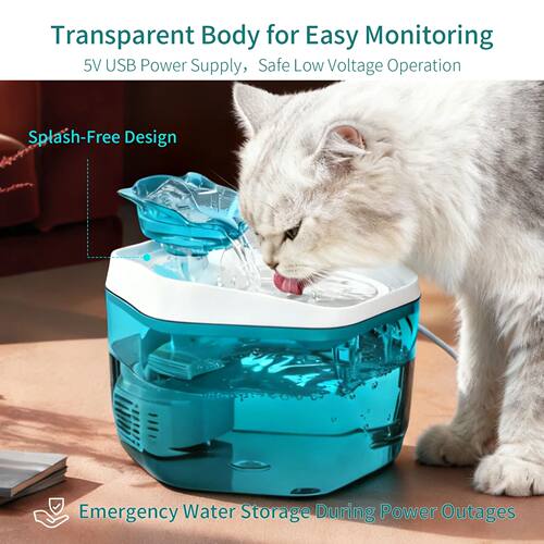 Cat Fountain 1.2L/42.23fl oz Cat Water Dispenser Pet Drinkin