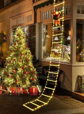 1/Santa Claus Climbing Ladder String Lights USB 8 Modes LED