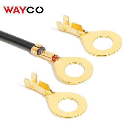 100PCS Ring Crimp Terminal Lugs Electrical Wire Cable Connec