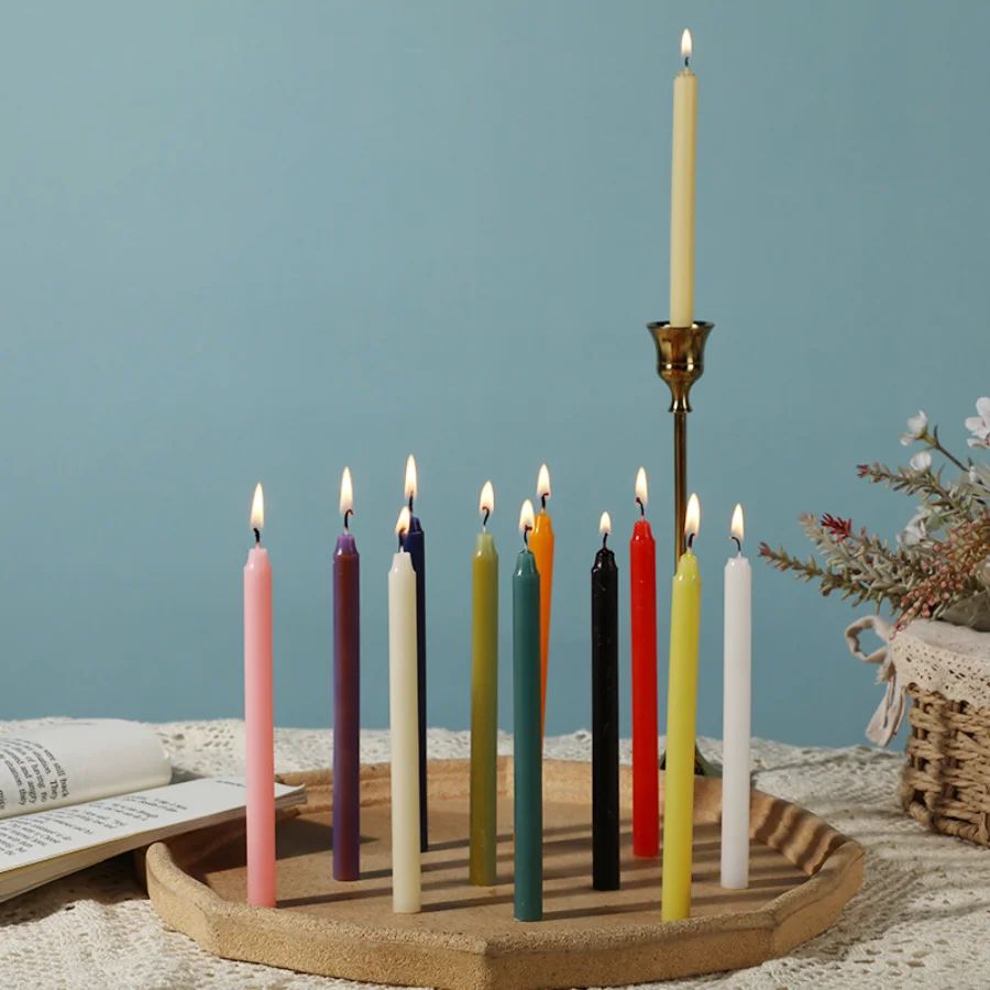 12pc/box  Unscented Assorted Colors Mini Taper Candle, Great