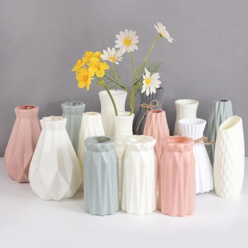 Nordic Flower Vase Imitation Ceramic Plastic Flower Vase Pot