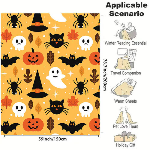 Thickened Halloween Flannel Multi-function Blanket Four Seas