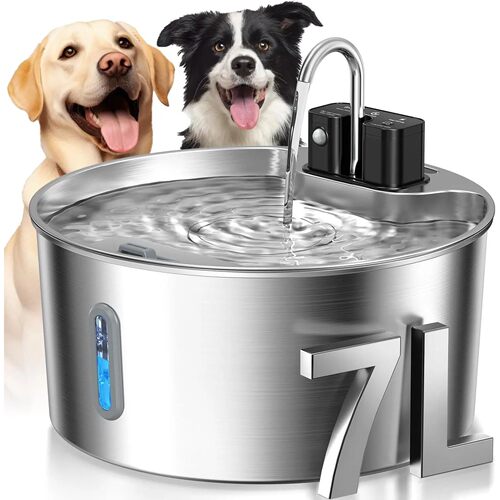 7L Stainless Steel Wireless Recharging Sensor Cat Water Foun