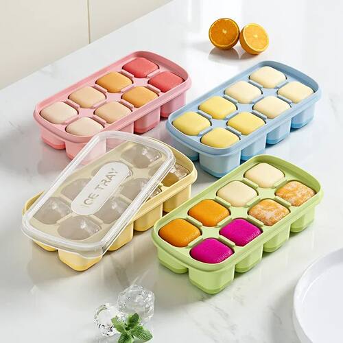 8 Cavity Square Ice Cube Trays Reusable Silicone Ice Cube Mo