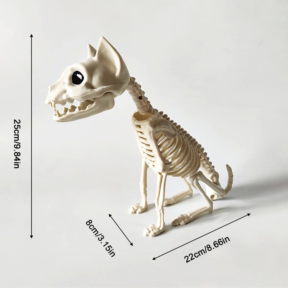 Fake Animal Skeleton Model Halloween Decor Dog Bat Spider Sc