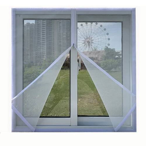 White ，Multi size window mesh with zipper Self-adhesive zip