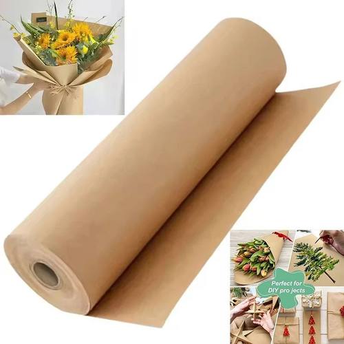 5/10M Brown Kraft Paper Roll DIY Gift Wrapping Kraft Paper R