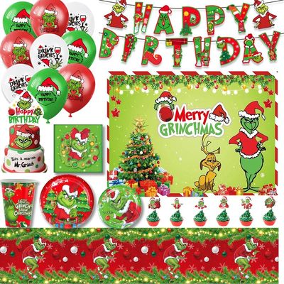 Grinches Birthday Party Decorations Disposable Tableware Cup