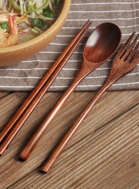 Spoon Fork Chopsticks Portable Cutlery Wooden Cutlery Set Tr